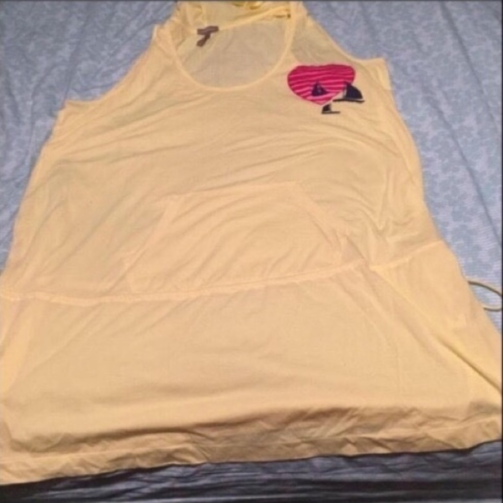 Yellow cute swim cover up with hood and pockets